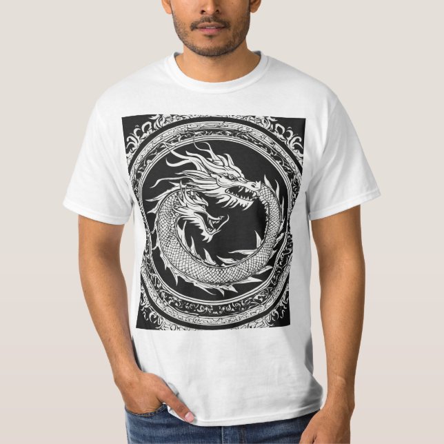 Camiseta Tee de dragón gráfico Lobo salvaje (Anverso)