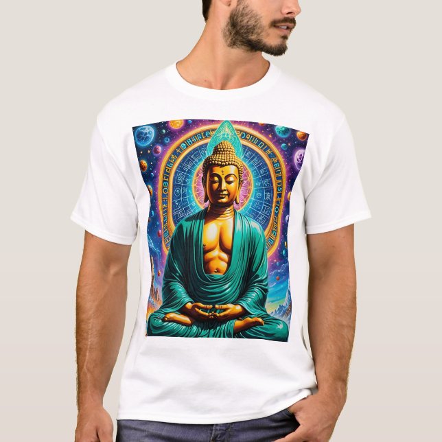 Camiseta Tee de energía de la meditación de Buda celeste (Anverso)