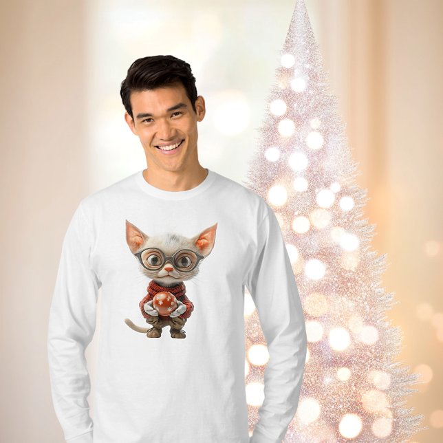 Camiseta Tee de gato de Navidades de manos rojas (Subido por el creador)