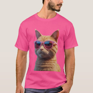 Camiseta Tee de gato Naranja 3D expresivo