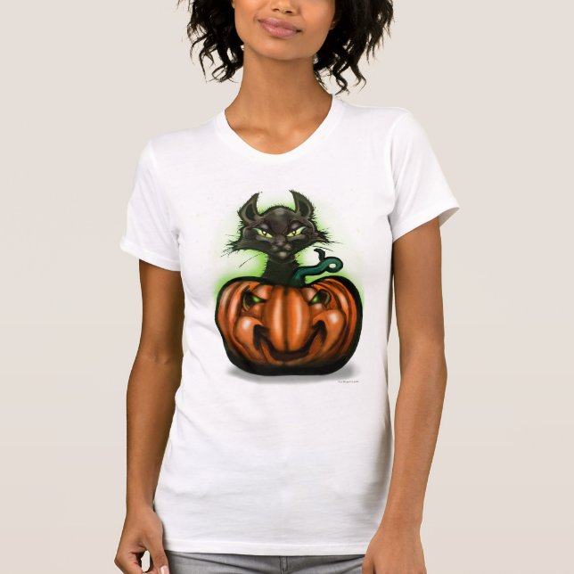 Camiseta Tee de gato negro (Anverso)