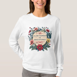 Camiseta Tee de "Gracia del Espacio" blanco de manga larga
