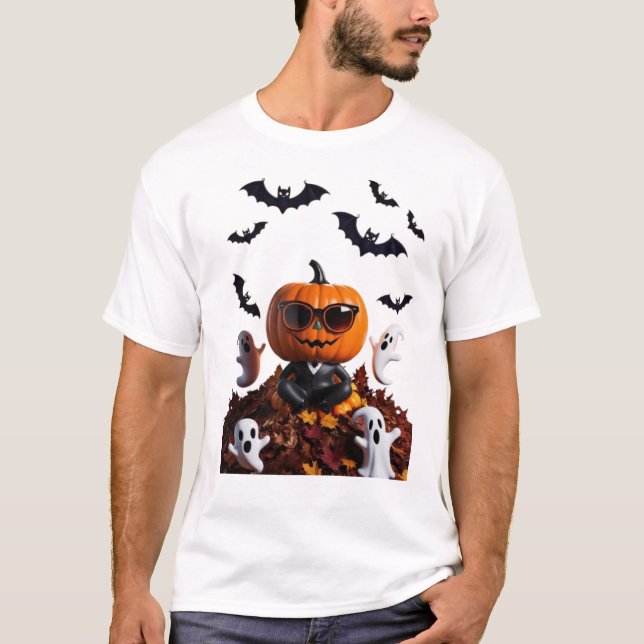 Camiseta Tee de Halloween - Creepin 'It Real Pumpkin Design (Anverso)