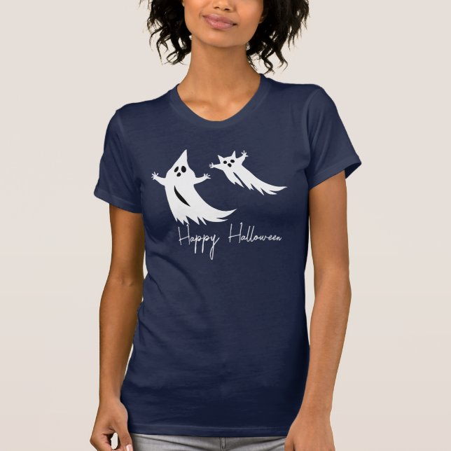 Camiseta Tee de Halloween fantasma blanco, eslogan espeluzn (Anverso)