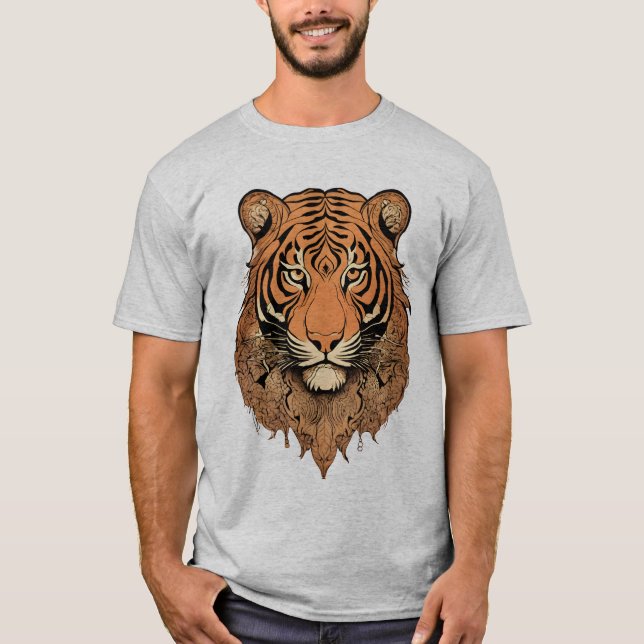 Camiseta Tee de Ilustracion Tigre estilizado (Anverso)