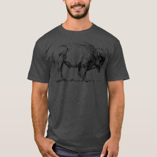 Camiseta Tee de impresión clásico Bison American Bison