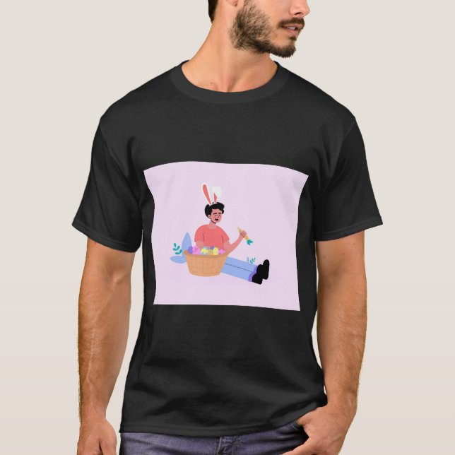 Camiseta Tee de impresión de alegría de conejo de Pascua (Anverso)