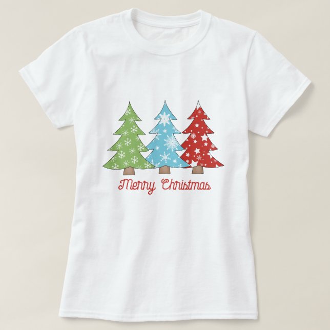 Camiseta Tee de impresión de árbol de navidad divertida de  (Diseño del anverso)