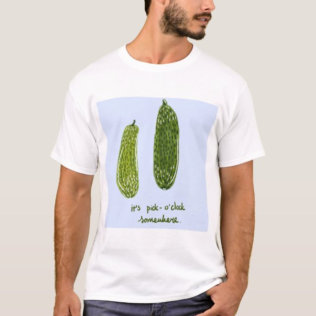Camiseta Tee de impresión de mayor tamaño "It's Pickle-o'cl (Anverso)