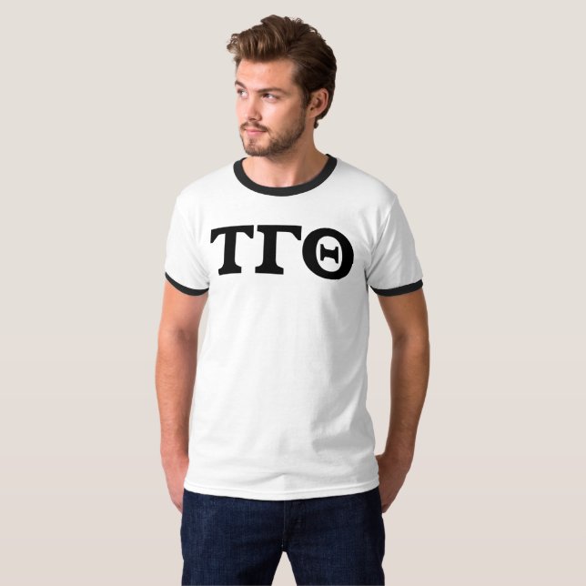 Camiseta Tee de jengibre blanco con letras en bloque negro (Anverso completo)