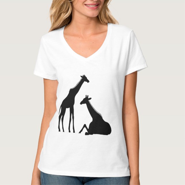 Camiseta Tee de "jiraff" de Safari, vida silvestre de la ji (Anverso)