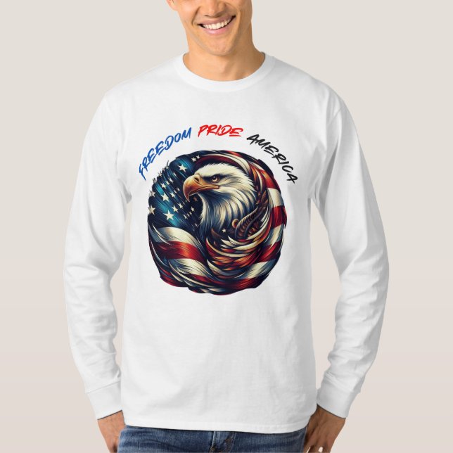 Camiseta Tee de la bandera de los Estados Unidos patriótico (Anverso)