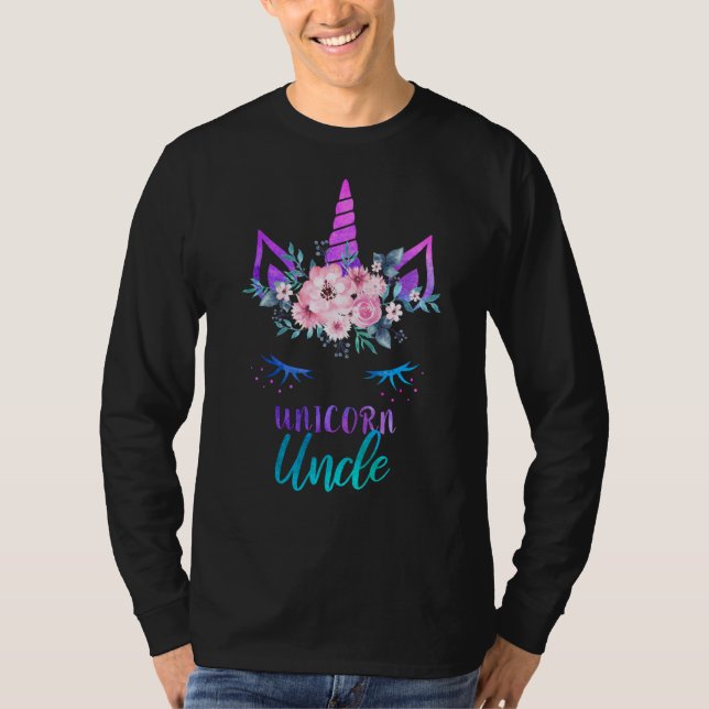 Camiseta Tee De La Familia De Fantasías De Unicornio Uncle  (Anverso)