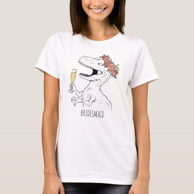 Camiseta Tee de la fiesta de las novias de los dinosaurios (Anverso)