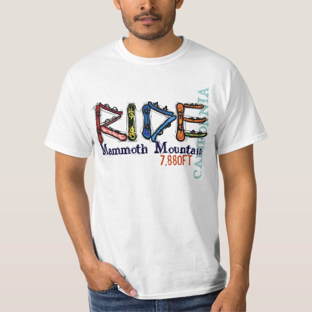 Camiseta Tee de la tabla de valor de Ride Mammoth Mountain  (Anverso)