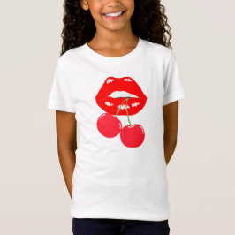 Camiseta Tee de labios rojos negrita y juguetón para Chicas