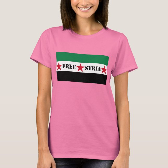 Camiseta Tee de las damas de la bandera de Siria libre (Anverso)