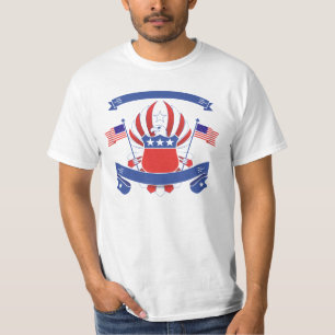 Camiseta tee de lema de la bandera estadounidense