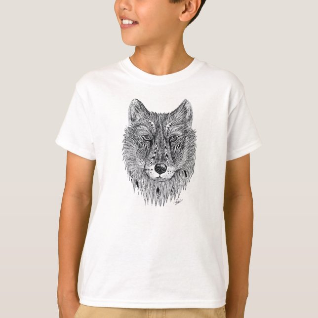 Camiseta Tee de lobo para niños (Anverso)