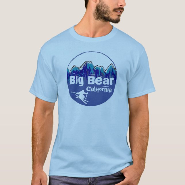 Camiseta Tee de los chicos de esquí azul del Big Bear Calif (Anverso)