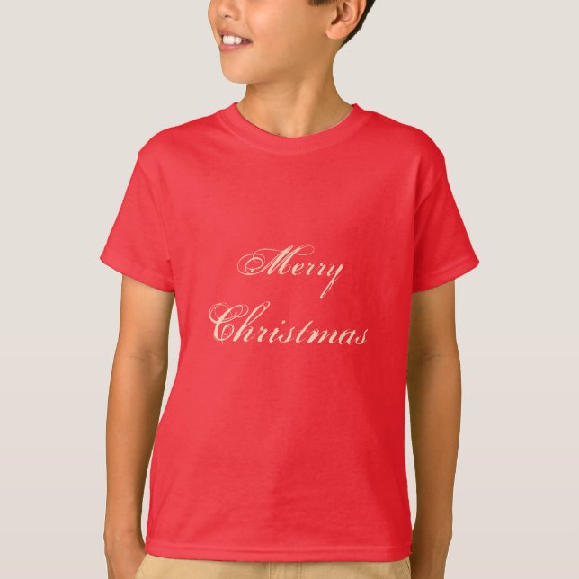 Camiseta Tee de los chicos navideños Red Merry-Navidades (Anverso)