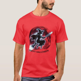 Camiseta Tee de los hombres de la luna roja que vuelan bruj