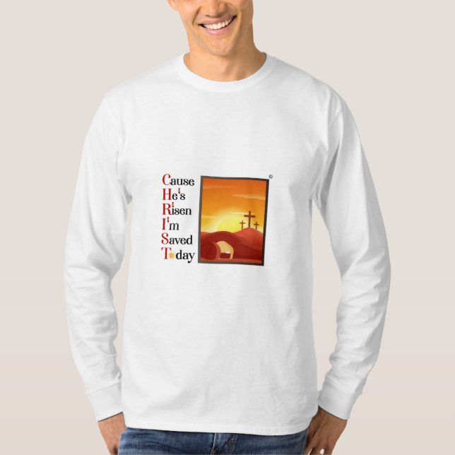 Camiseta Tee de manga larga de Cristo Acrónimo masculino (Anverso)