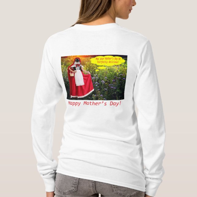 Camiseta tee de manga larga para mujeres. Feliz Día de la M (Reverso)