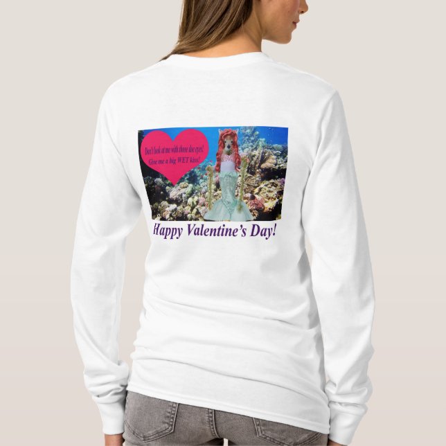 Camiseta tee de manga larga para mujeres. Feliz Día de San  (Reverso)