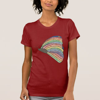 Camiseta Tee de mariposa con mosca arco iris de CherylsArt