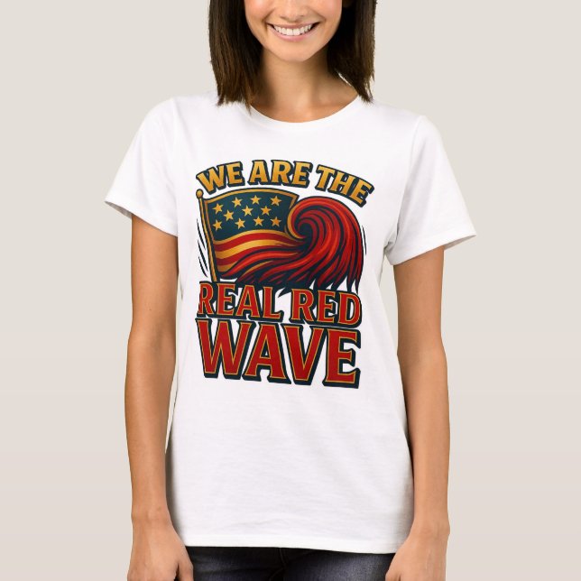 Camiseta Tee de mujeres de la ola roja real (Anverso)