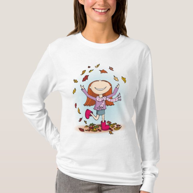 Camiseta Tee de mujeres divertidas de otoño (Anverso)