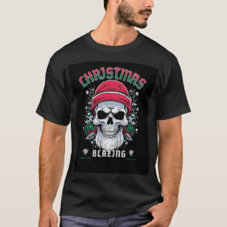 Camiseta Tee de Navidades Edgy Skull - Estilo Blazing