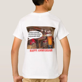 Camiseta tee de niños. Feliz aniversario. Cerveza orangután