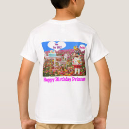 Camiseta tee de niños. Feliz cumpleaños, princesa.