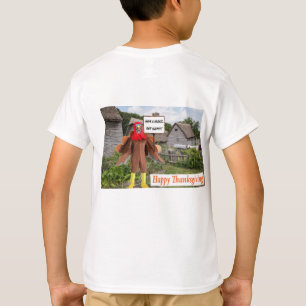 Camiseta tee de niños. Feliz Día de Acción de Gracias. Turq