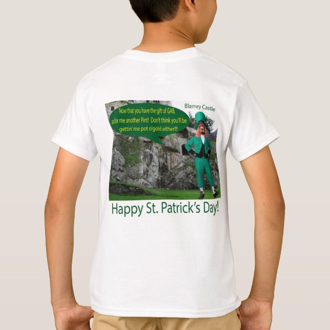 Camiseta tee de niños. Feliz Día de San Patricio. (Reverso)