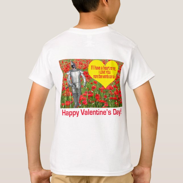 Camiseta tee de niños. Feliz Día de San Valentín. laborator (Reverso)