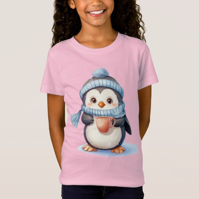 Camiseta Tee de niños pingüino de invierno - Gráfico de fer (Anverso)
