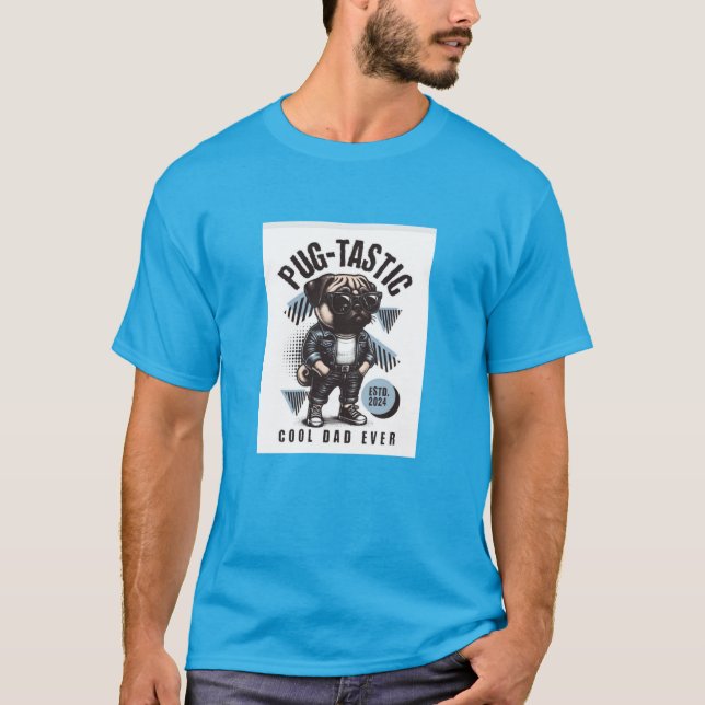 Camiseta Tee de papá fresco de Pug-Tastic (Anverso)