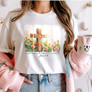 Camiseta Tee de Pascua Rústico; John 3:16 Fe Cristiana