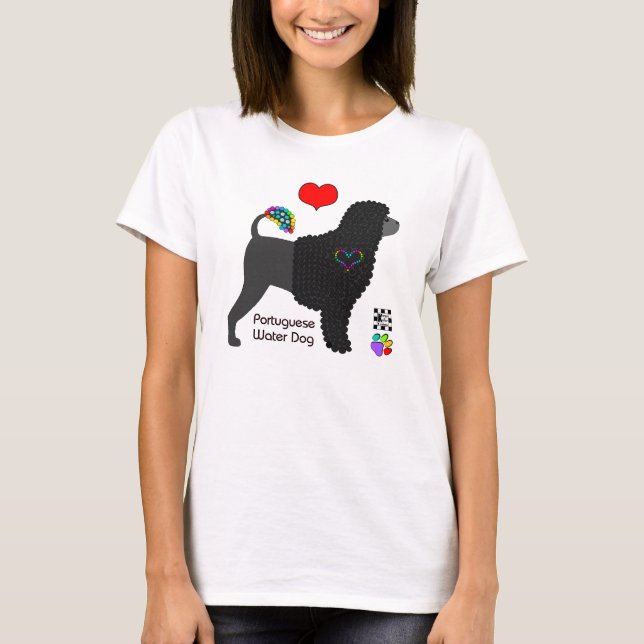 Camiseta Tee de perro acuático de Portugal (Anverso)