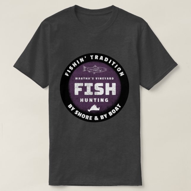 Camiseta Tee de pesca de viña de Martha - Logo púrpura (Diseño del anverso)