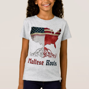 Camiseta Tee de raíces maltesas estadounidenses