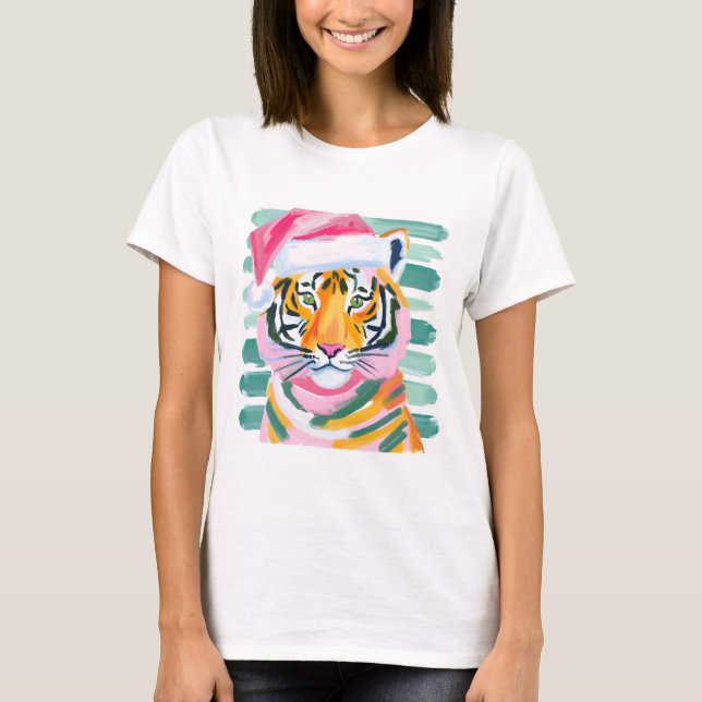 Camiseta Tee de regalo de tigre para Navidades (Anverso)