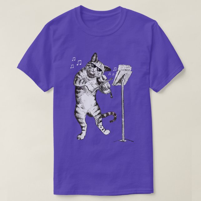 Camiseta Tee de regalo violinista de violín de gato  (Diseño del anverso)