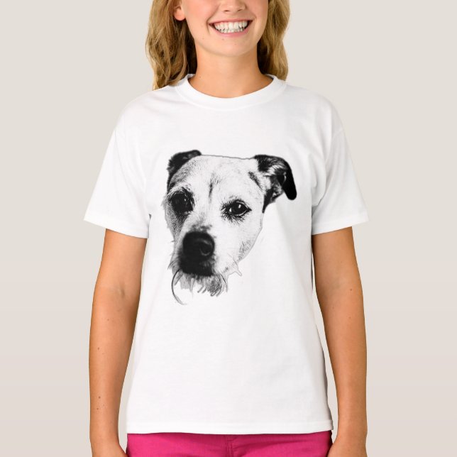 Camiseta Tee de retrato de perro de mezcla de Terrier (Anverso)