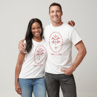 Camiseta Tee de sellado conmemorativo de Unisex en rojo