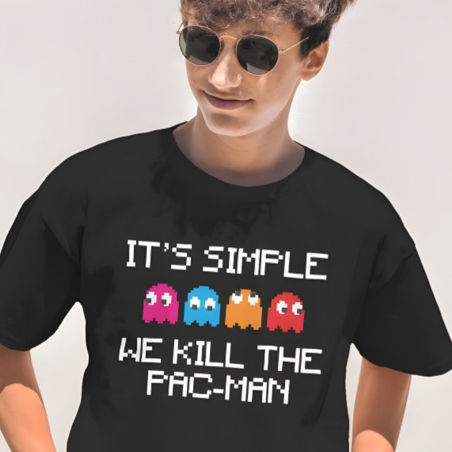 Camiseta Tee de Showdown Retro Arcade (Retro gamer t-shirt – funny “We kill the Pac-Man” design for 80s arcade and geek humor fans)