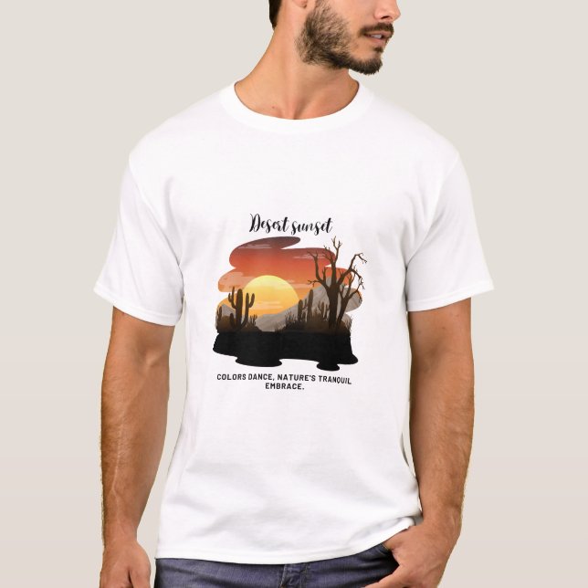 Camiseta Tee de sol vibrante para el desierto para hombres (Anverso)